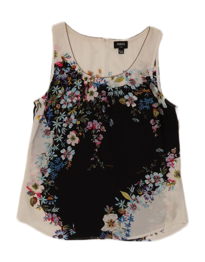 Bluză fără mâneci pentru femei Oasis, UK 8, poliester floral, alb, mic