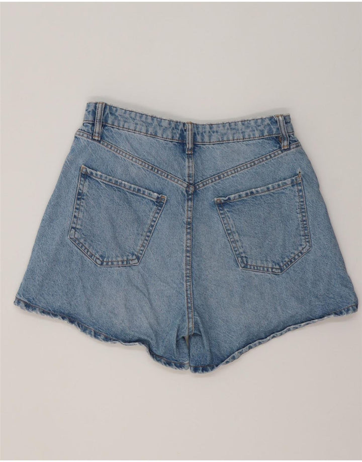 Pantaloni scurți din denim învechit ZARA pentru femei EU 40 Medium W30 Bumbac albastru