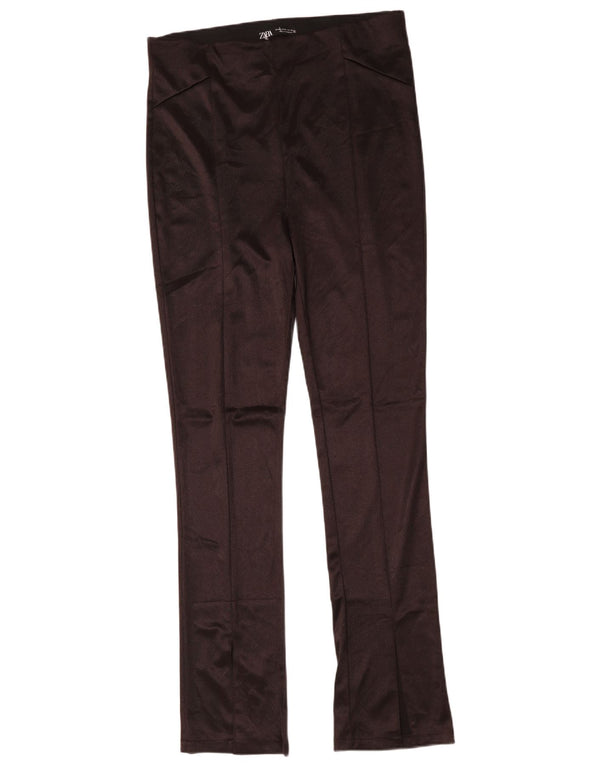 Leggings Flare pentru femei Zara UK 18 XL Maro Poliester
