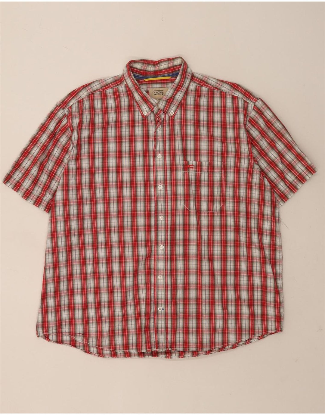 Cămașă cu mânecă scurtă pentru bărbați Camel Active 2XL, bumbac roșu Check