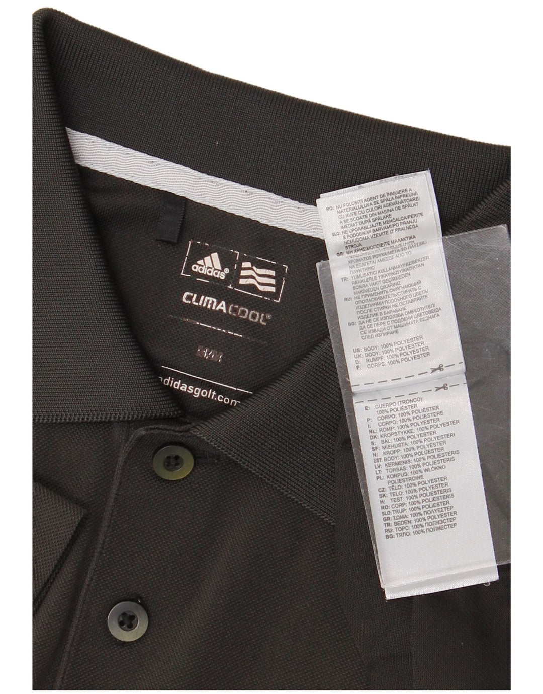Tricou polo Adidas Climacool pentru bărbați, gri mediu, poliester