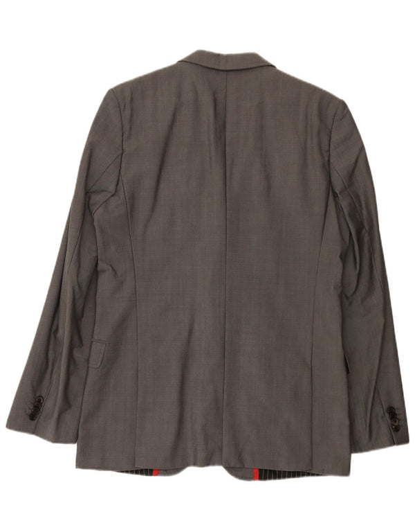 Blazer pentru bărbați Hugo Boss cu 2 nasturi EU 48 Lână gri mediu