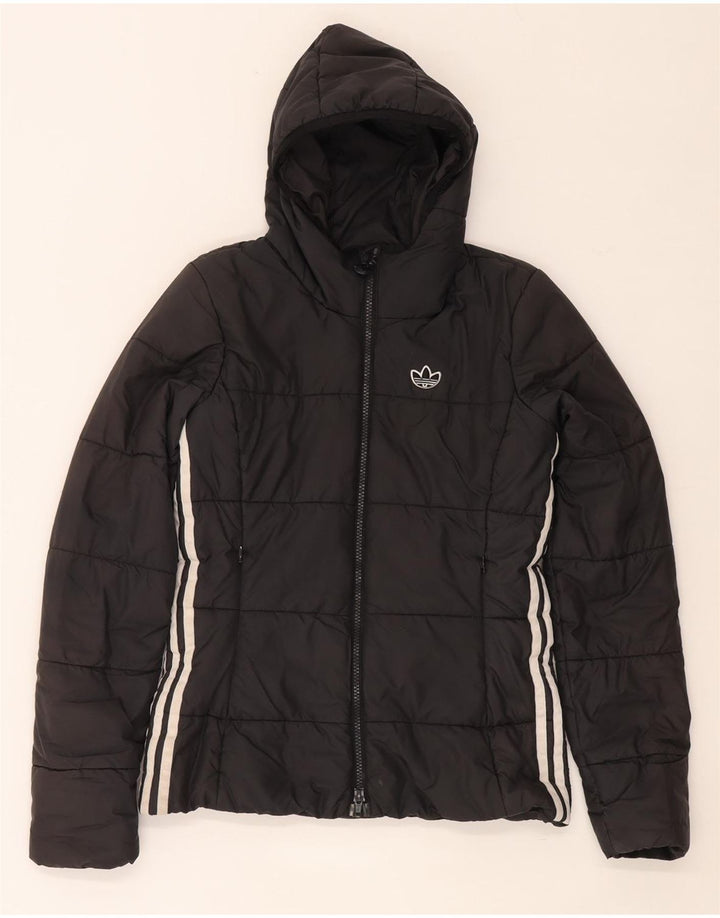 Jachetă căptușită cu glugă Adidas pentru femei UK 6 XS poliester negru