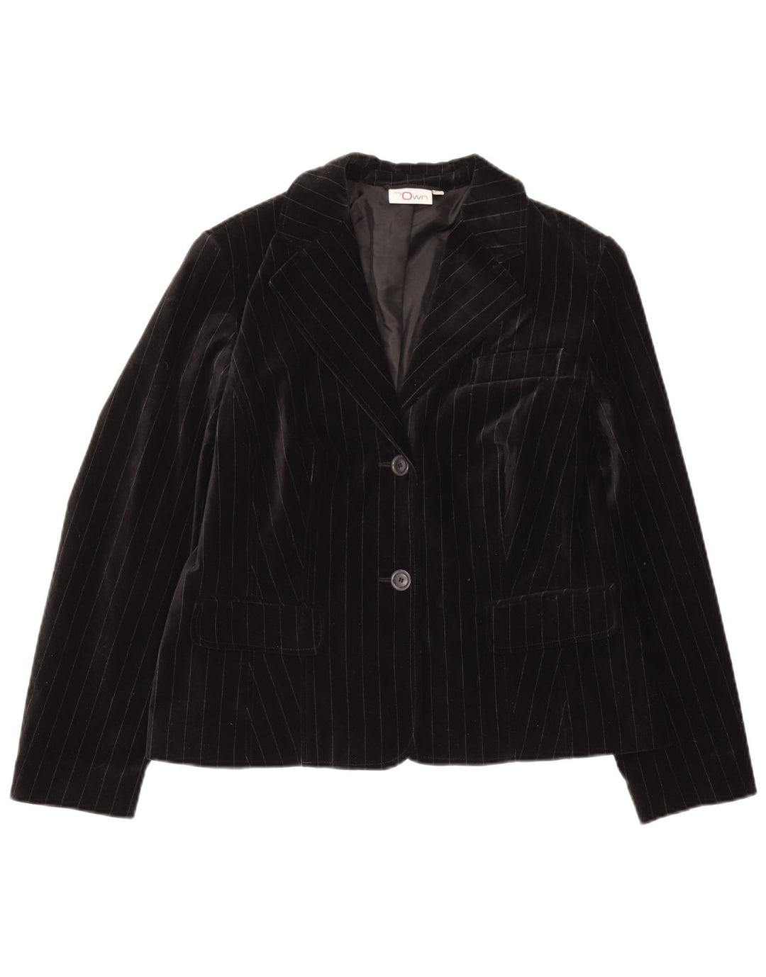 Jachetă pentru femei My Own din catifea cu 2 nasturi IT 44 Medium Black Pinstripe