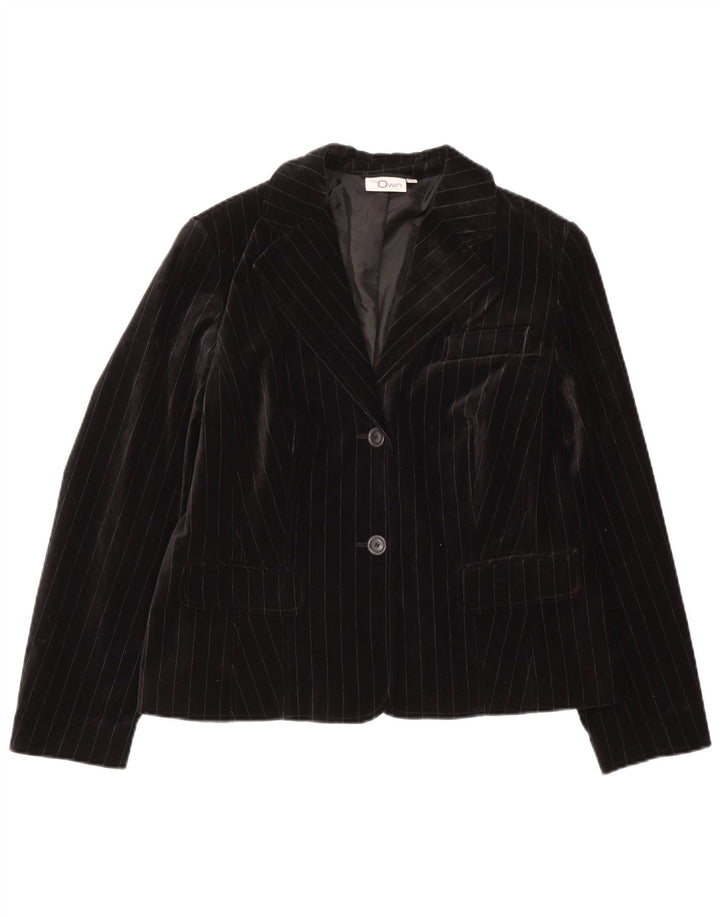 Jachetă pentru femei My Own din catifea cu 2 nasturi IT 44 Medium Black Pinstripe