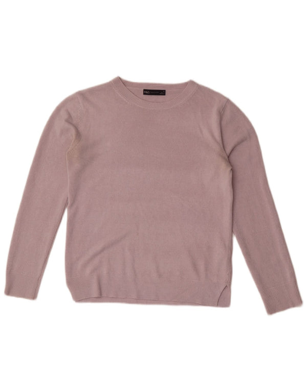 Pulover pentru femei Marks & Spencer cu decolteu rotund UK 10 mic roz acrilic