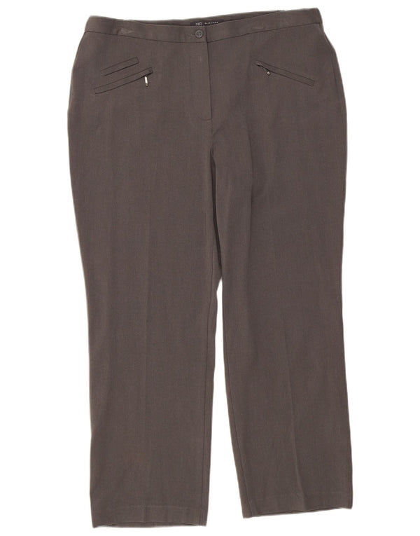 Pantaloni tăiați drepti pentru femei Marks & Spencer UK 16 Large W34 L26 Gri