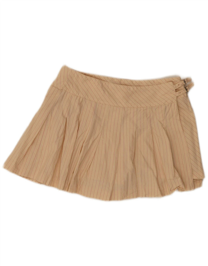 Fusta Mini Wrap Femei Zara Medium W28 Bej Pinstripe Bumbac