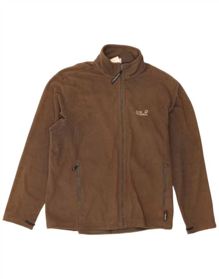 Jack Wolfskin Mens Liner Fleece Jacket UK 48 2XL Kaki Poliester