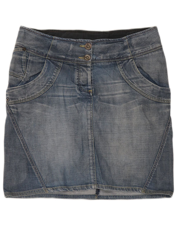 Fusta de blugi pentru femei Fat Face UK 12 Medium W32 Bumbac albastru