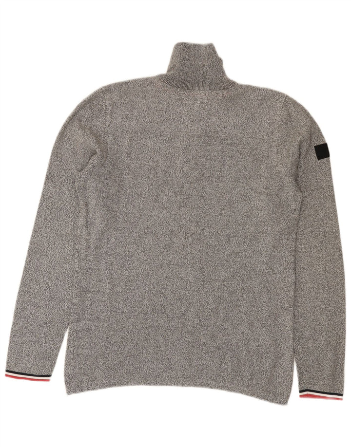 Pulover Jack & Jones pentru bărbați, cu fermoar, cu gât, mic, gri pete
