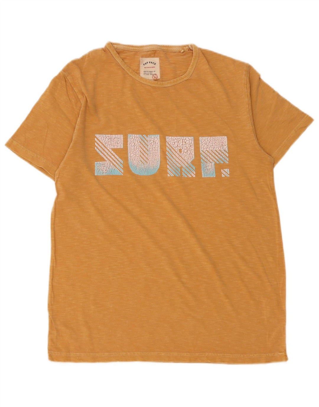 FAT FACE Tricou grafic pentru bărbați Top mic, galben pestat din bumbac