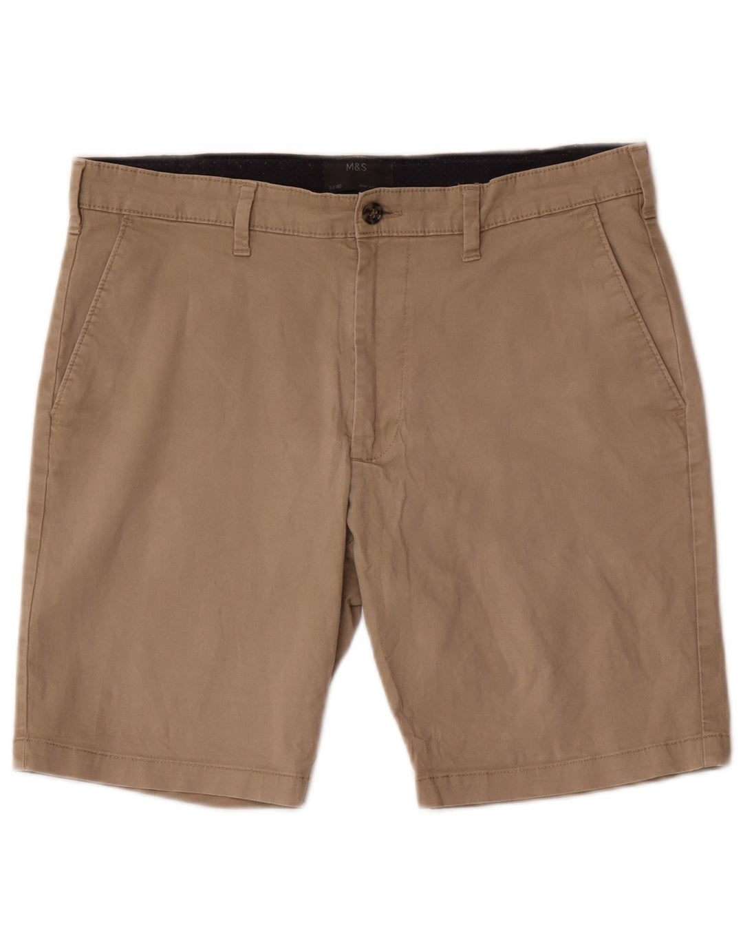 Pantaloni scurți chino pentru bărbați Marks & Spencer W34, bumbac maro mare