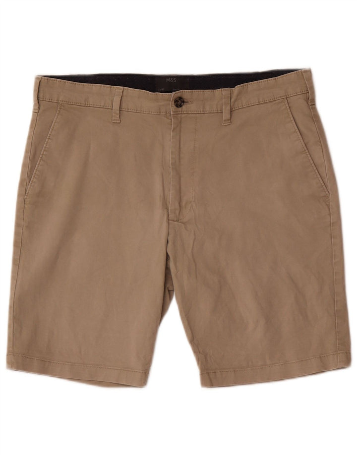 Pantaloni scurți chino pentru bărbați Marks & Spencer W34, bumbac maro mare