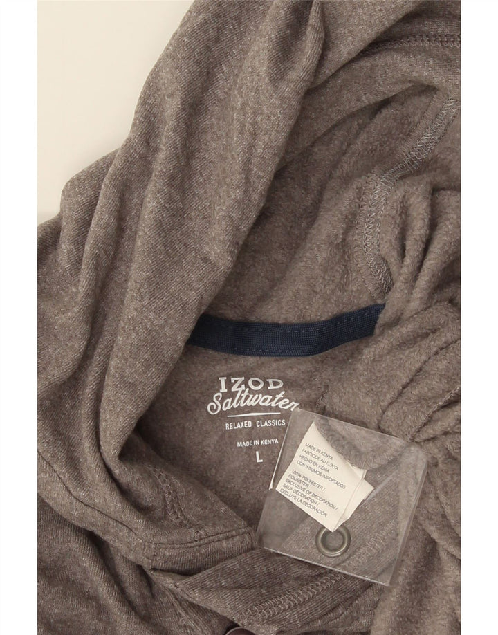 IZOD Pulover pentru bărbați cu glugă cu apă sărată, mare, gri, poliester