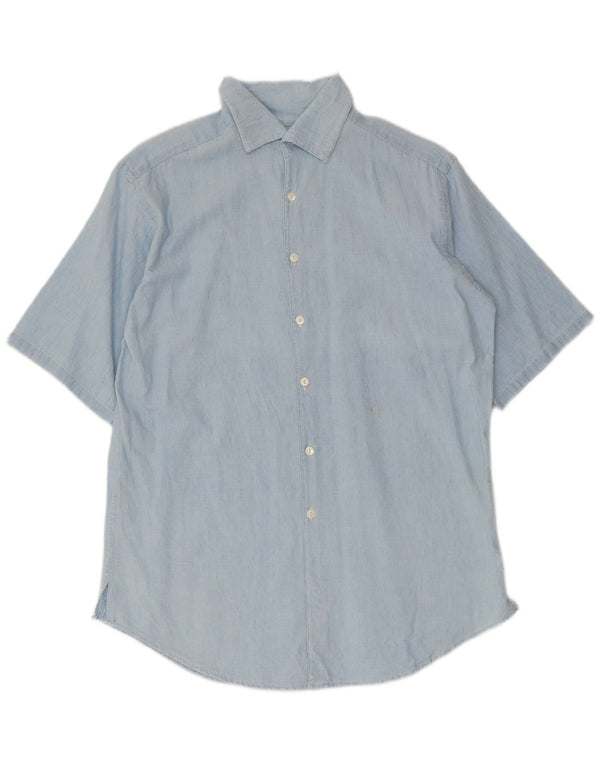 Cămașă supradimensionată cu mânecă scurtă pentru femei Ralph Lauren US 4 Small Blue Bumbac