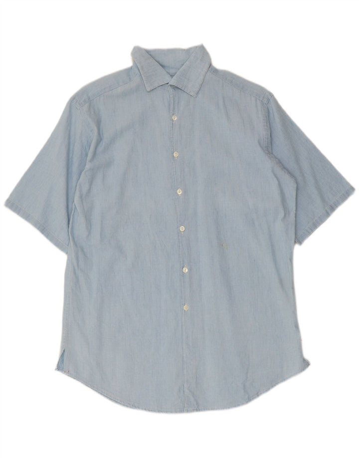 Cămașă supradimensionată cu mânecă scurtă pentru femei Ralph Lauren US 4 Small Blue Bumbac