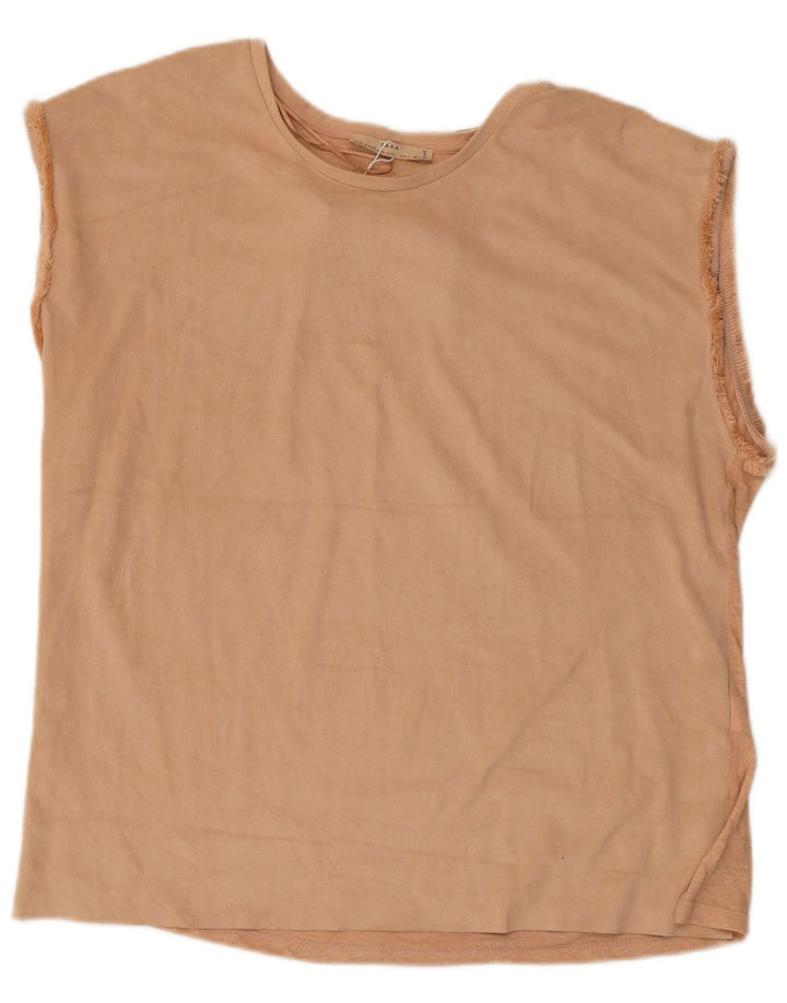 Vest Vest Top Femei Zara UK 16 Mare Bej Poliester