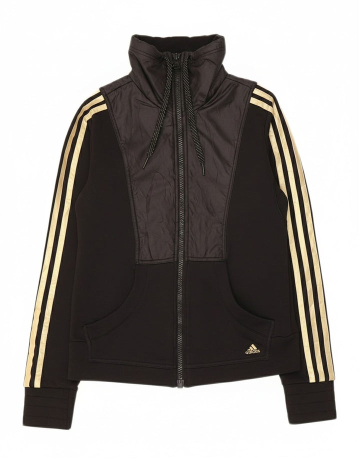 Jachetă de top pentru trening Climalite pentru femei Adidas UK 12 Poliester mediu negru