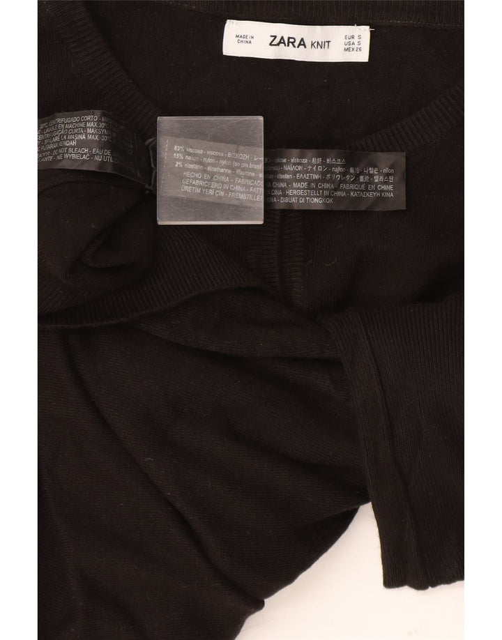Pulover cardigan pentru femei Zara UK 10 mic, negru, viscoză