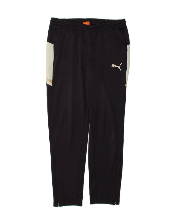PUMA Mens Tracksuit Trousers Large Navy Blue Colourblock Polyester Vintage Puma and Second-Hand Puma from Messina Hembry 