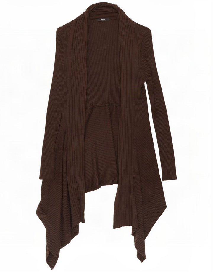 Marks & Spencer Pulover cardigan deschis asimetric pentru femei UK 12 Maro mediu