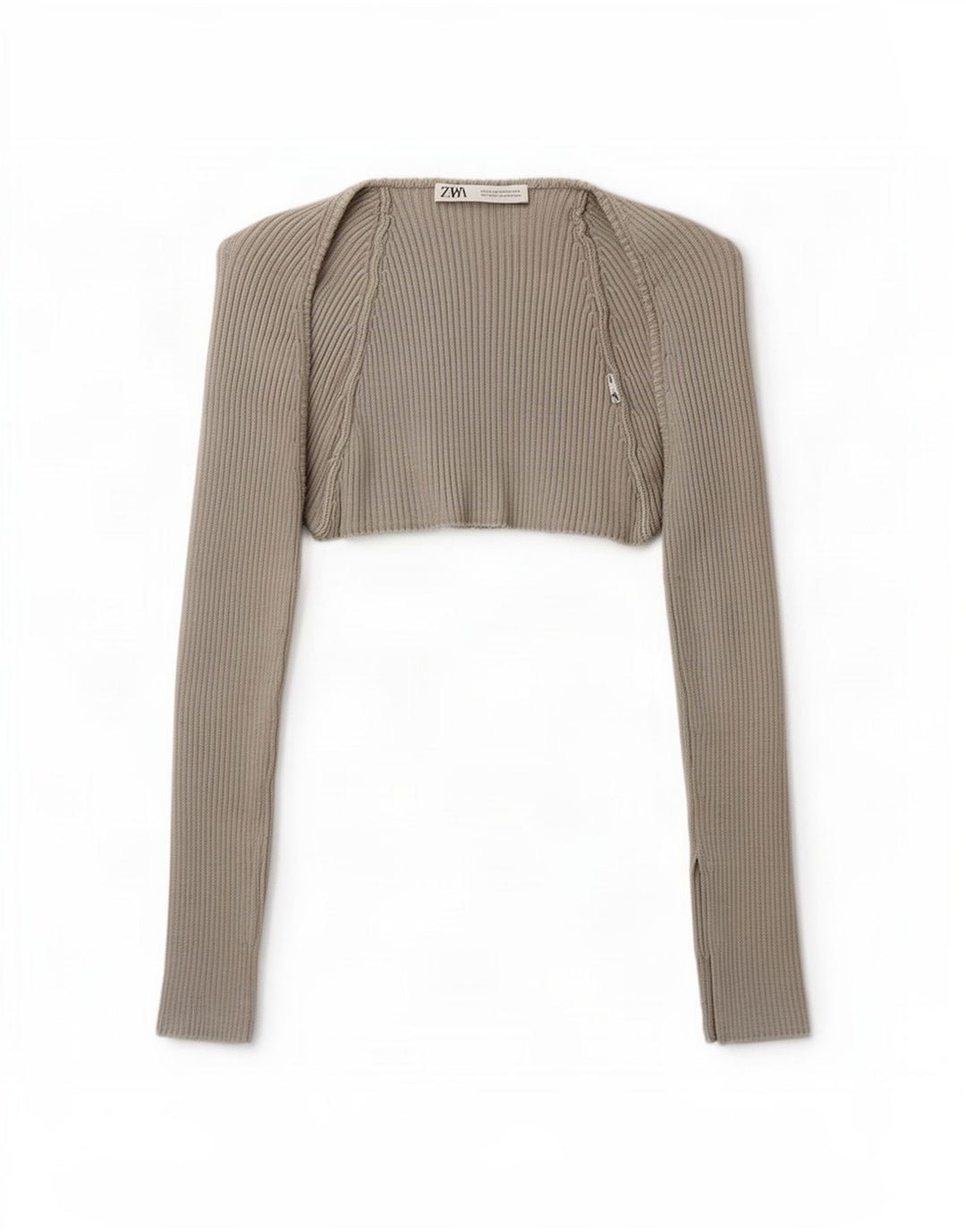 Top pentru femei Zara Crop Open Bolero UK 12 Medium Gri