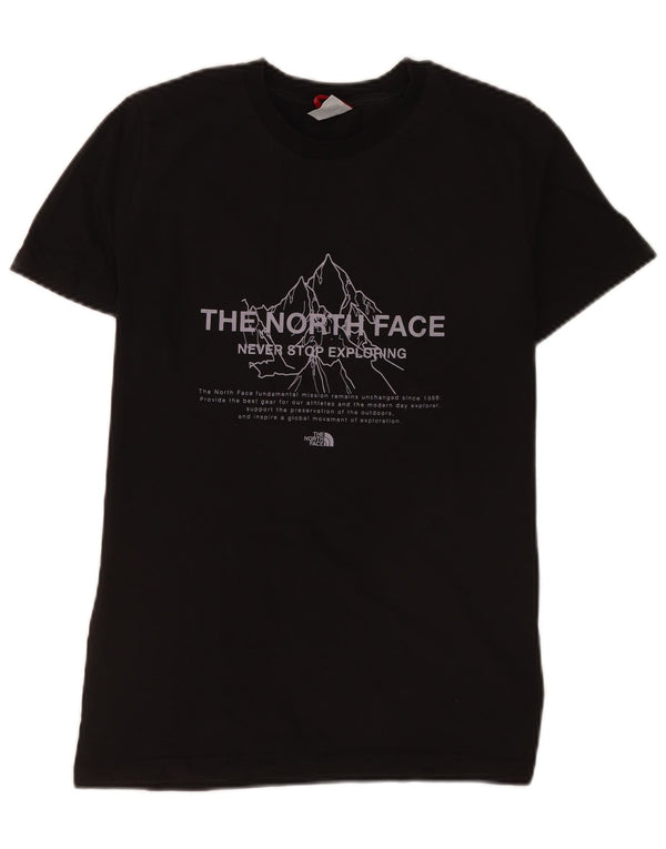 The North Face Boys Regular Graphic Tricou Top 13-14 Ani XL Bumbac Negru