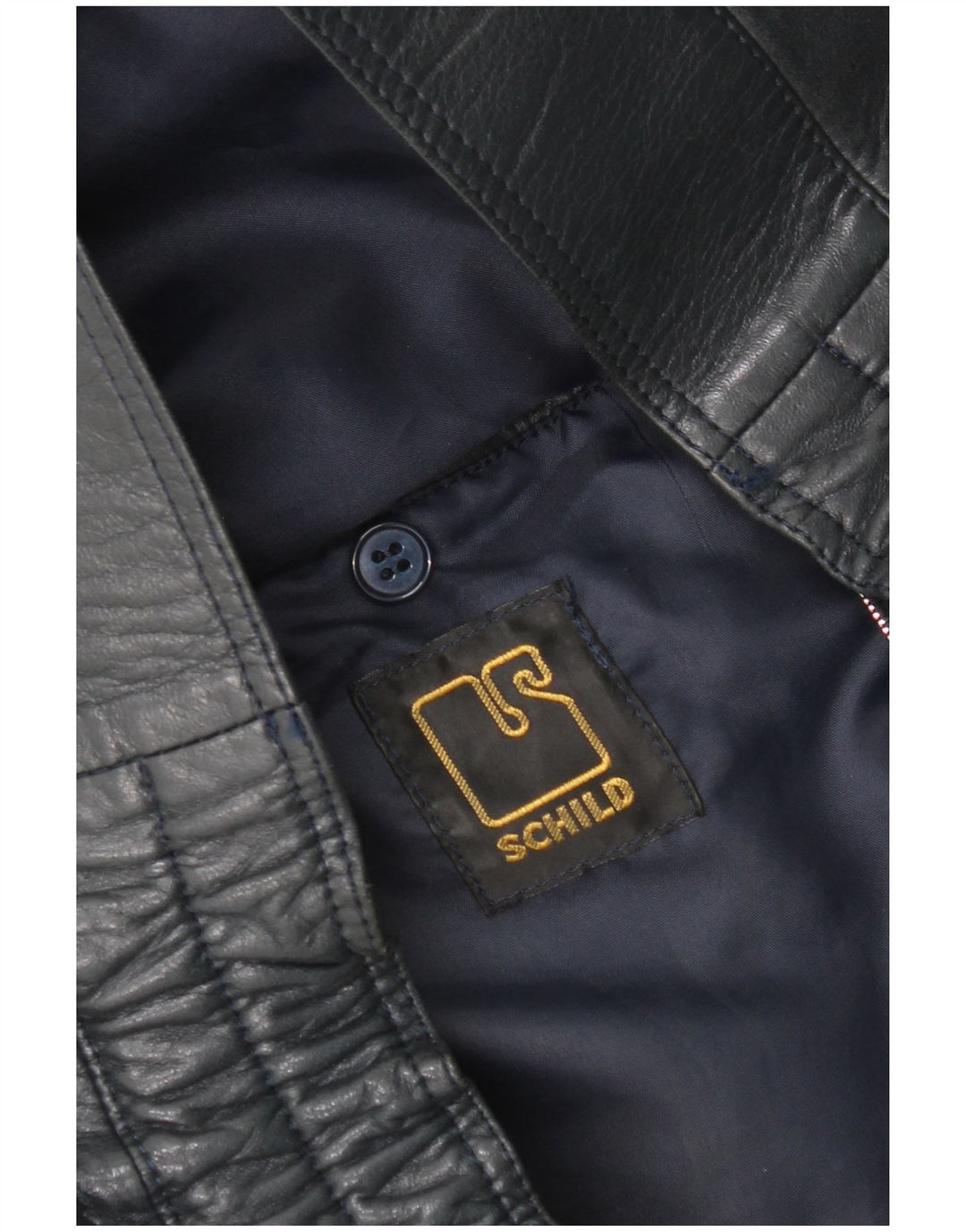 Jachetă de piele vintage pentru bărbați UK 42 XL din piele bleumarin