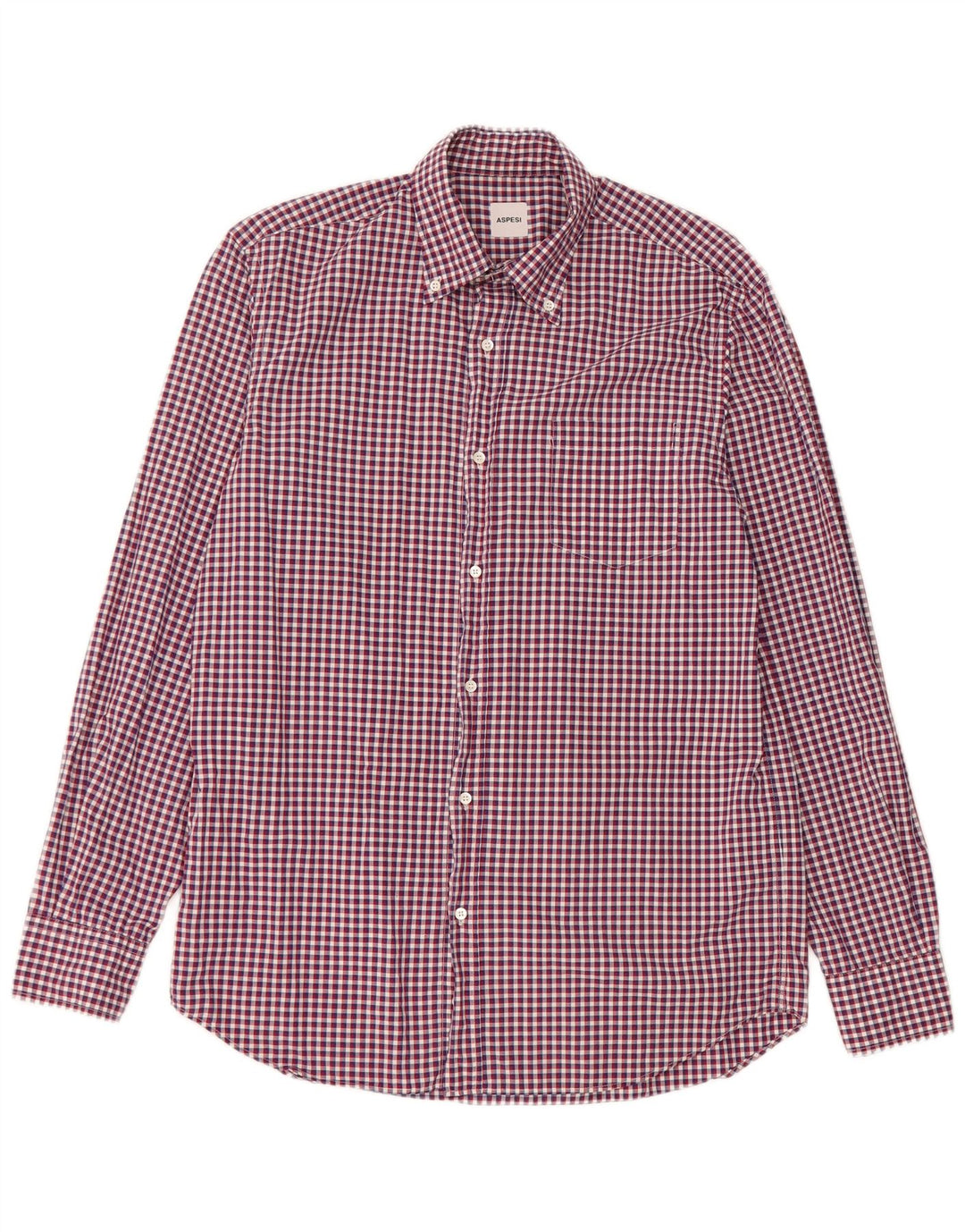 Cămașă Aspesi Bărbați Mărimea 41 16 Mare Bumbac Gingham Roșu