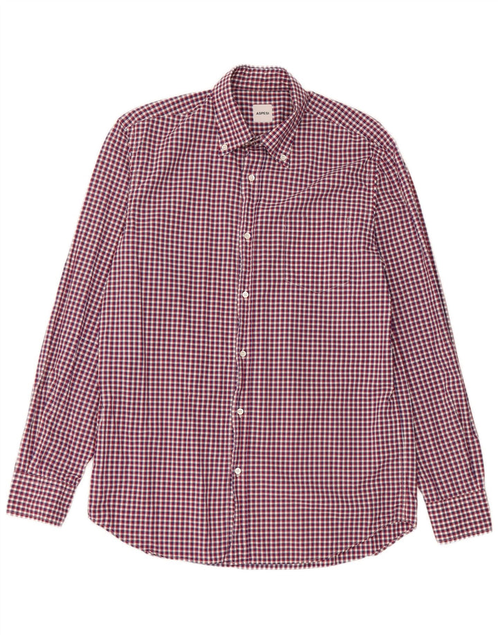 Cămașă Aspesi Bărbați Mărimea 41 16 Mare Bumbac Gingham Roșu