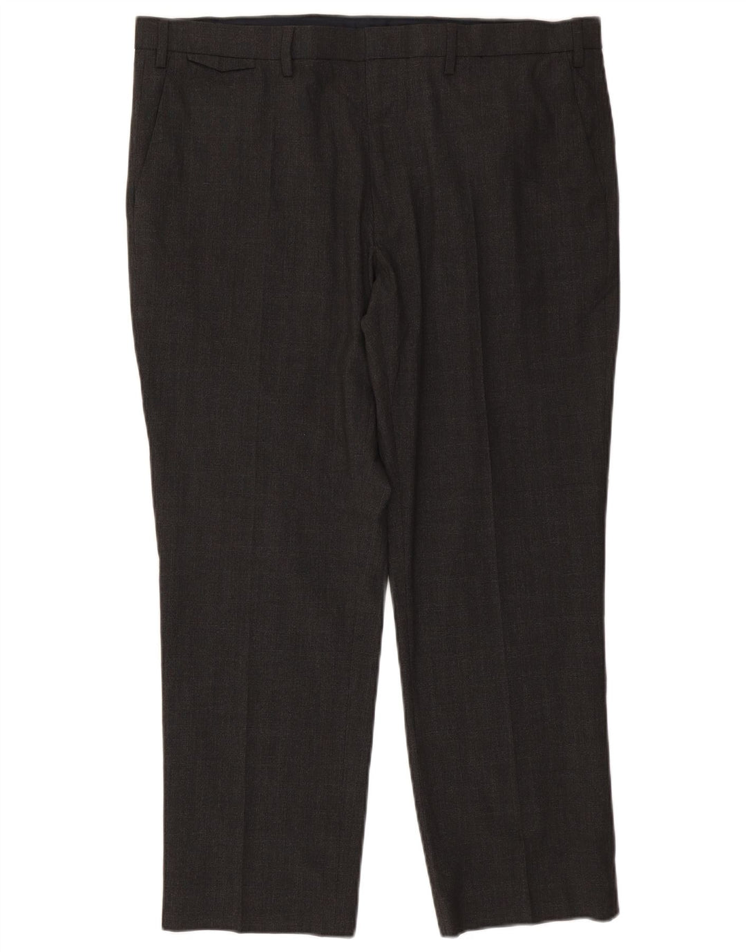 MARKS & SPENCER Mens Regular Fit Chino Trousers W40 L28 Grey Polyester