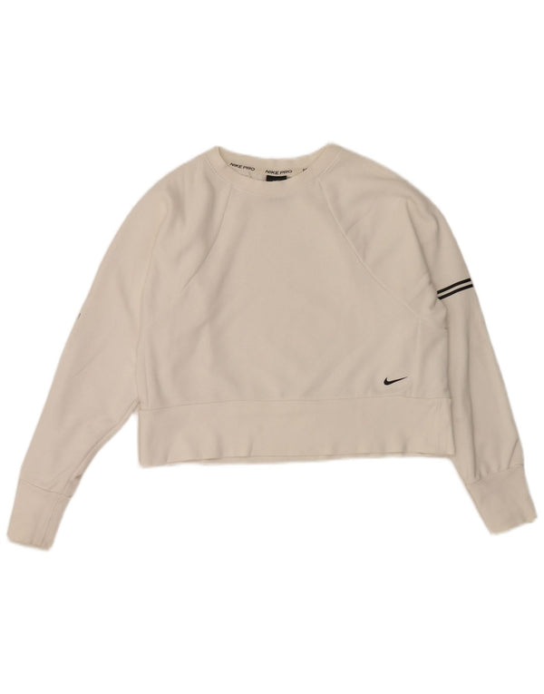 Pulover Nike Dri Fit Graphic pentru femei UK 10 Mic cu dungi albe