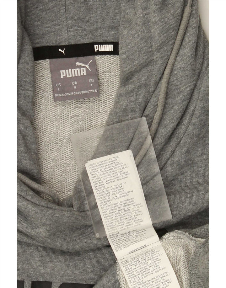 Pulover Puma pentru bărbați cu capota, mare, gri, bumbac