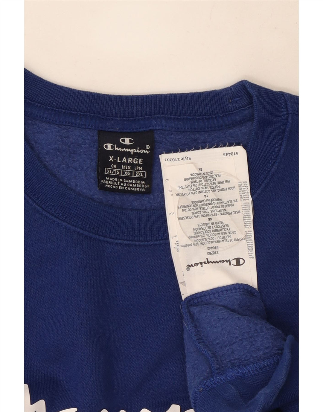 Pulover grafic pentru bărbați Champion XL, bumbac, albastru
