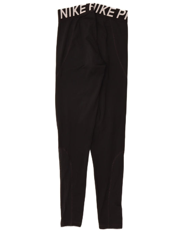 Leggings NIKE Dri Fit Graphic pentru femei UK 12 Poliester mediu negru