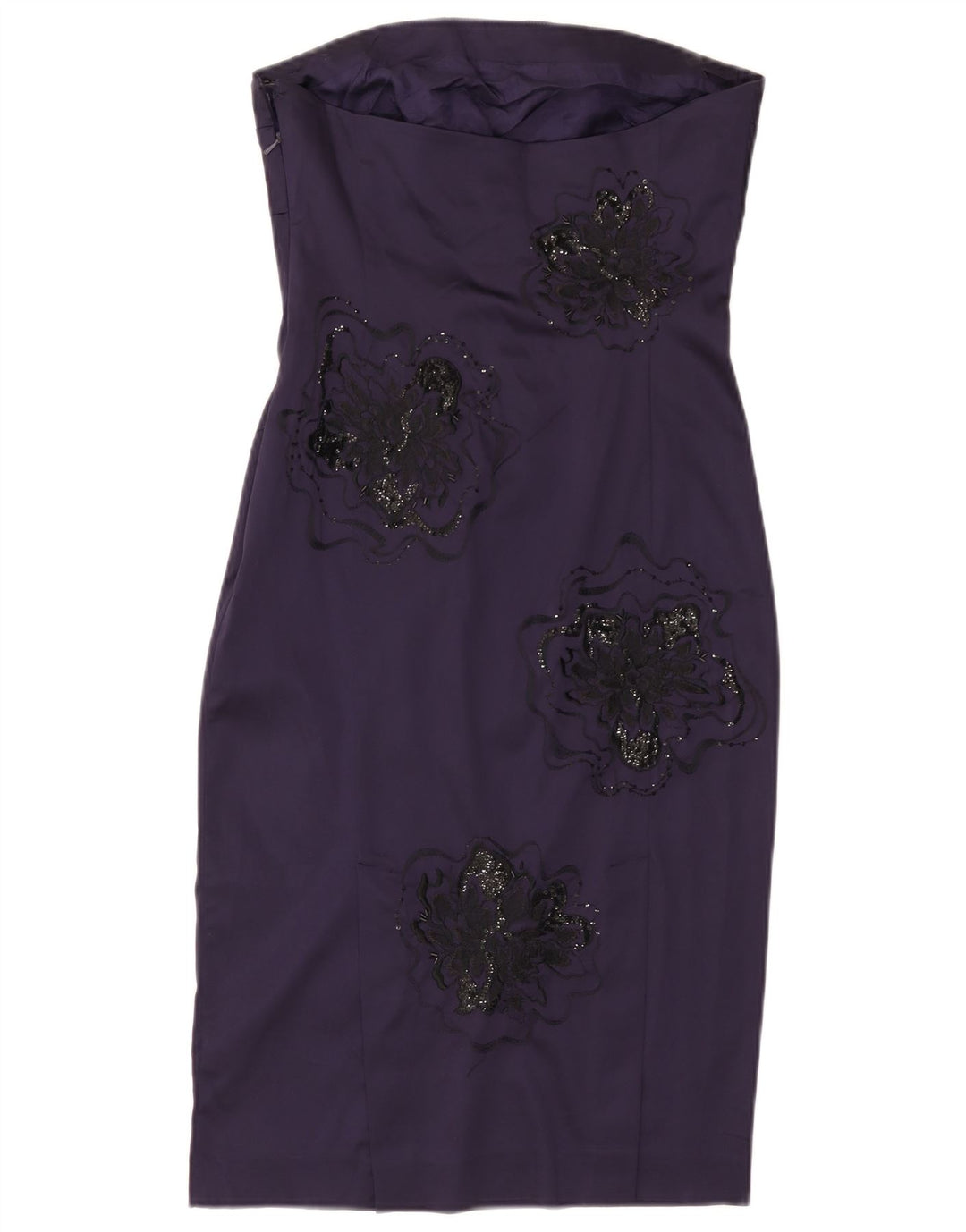 JANE NORMAN Rochie bodycon fără bretele pentru femei UK 12 Medium Purple Floral