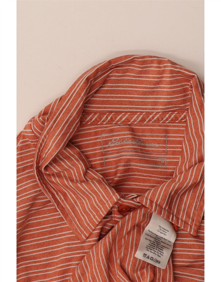 Tricou polo pentru bărbați Eddie Bauer, poliester cu dungi portocaliu mediu