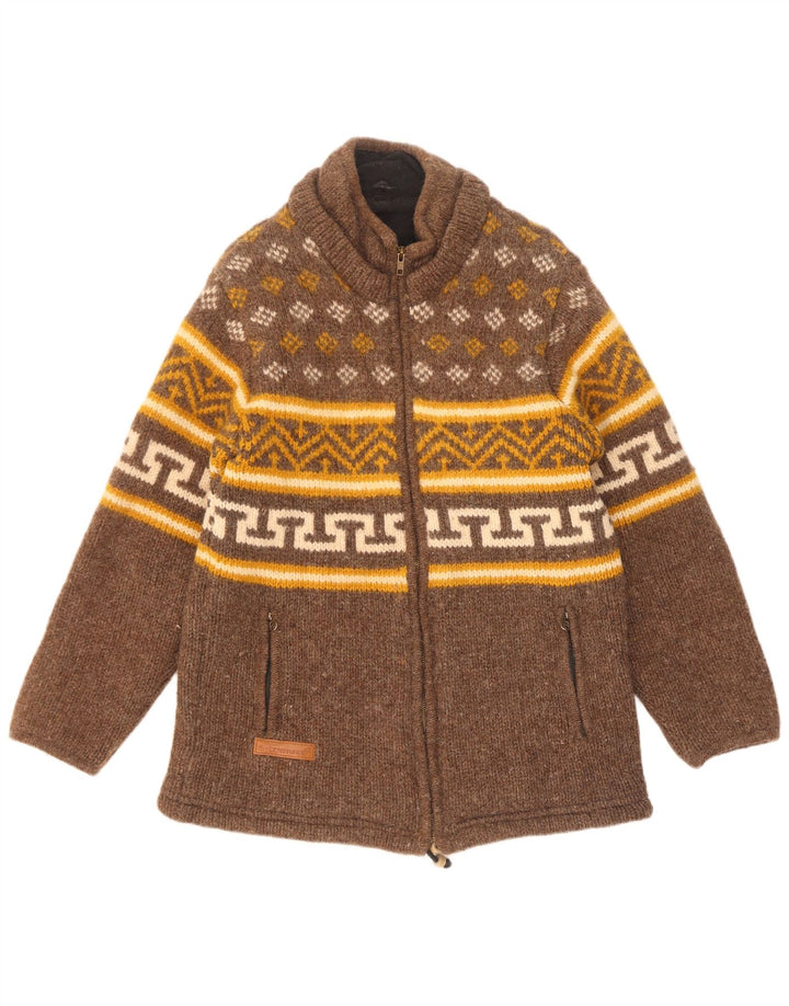 Sternstunde Jachetă de vânt pentru femei tricot UK 14 Medium Brown Geometric