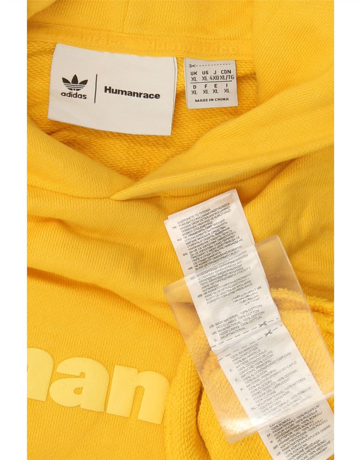 ADIDAS Humanrace Graphic Hoodie Jumper XL bumbac galben