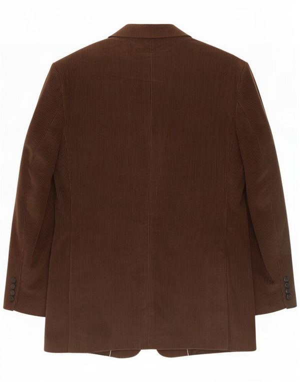Haggar Jachetă lungă pentru bărbați din velur cu 3 nasturi, UK 42 XL, bumbac maro