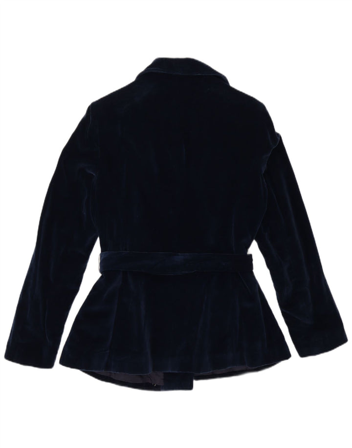 Blazer Vintage pentru femei din catifea UK 12 Medium Bleumarin
