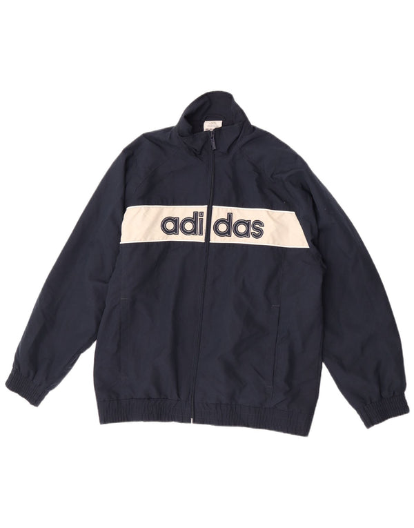 Jachetă de top pentru trening cu grafică Adidas pentru băieți 13-14 ani, albastru bleumarin