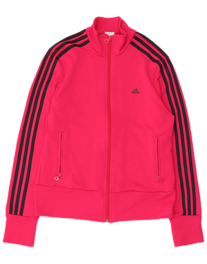 Jachetă de top pentru trening Adidas pentru femei UK 16, mare, roz, poliester