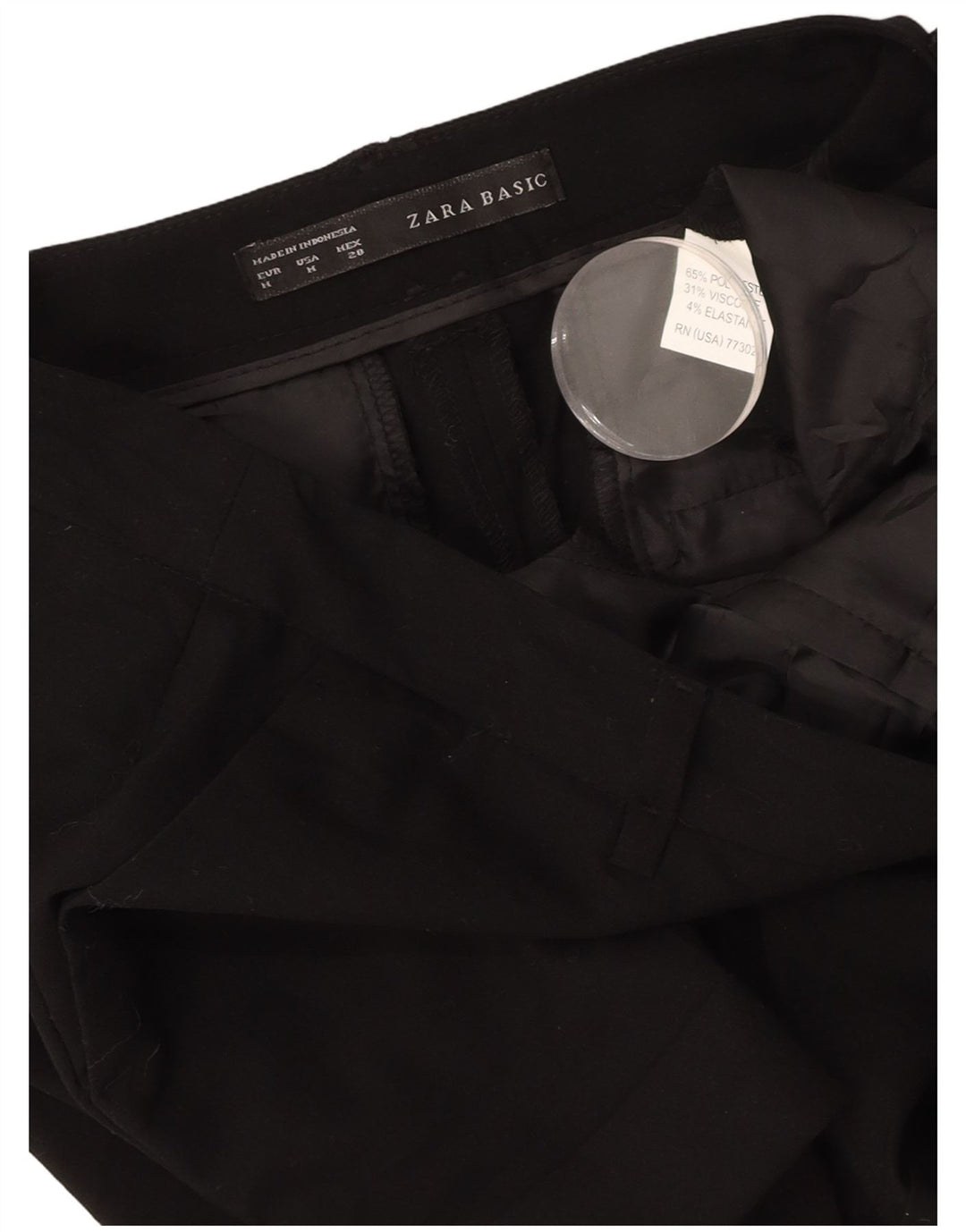 Pantaloni scurti chino pentru femei ZARA Medium W28 Poliester negru