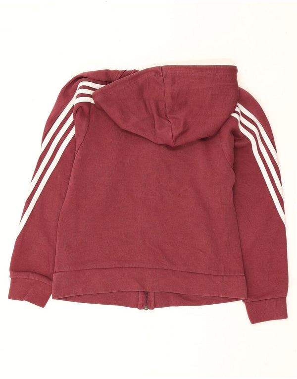 Pulover Adidas pentru femei cu fermoar, UK 4/6 XS, bumbac burgundy