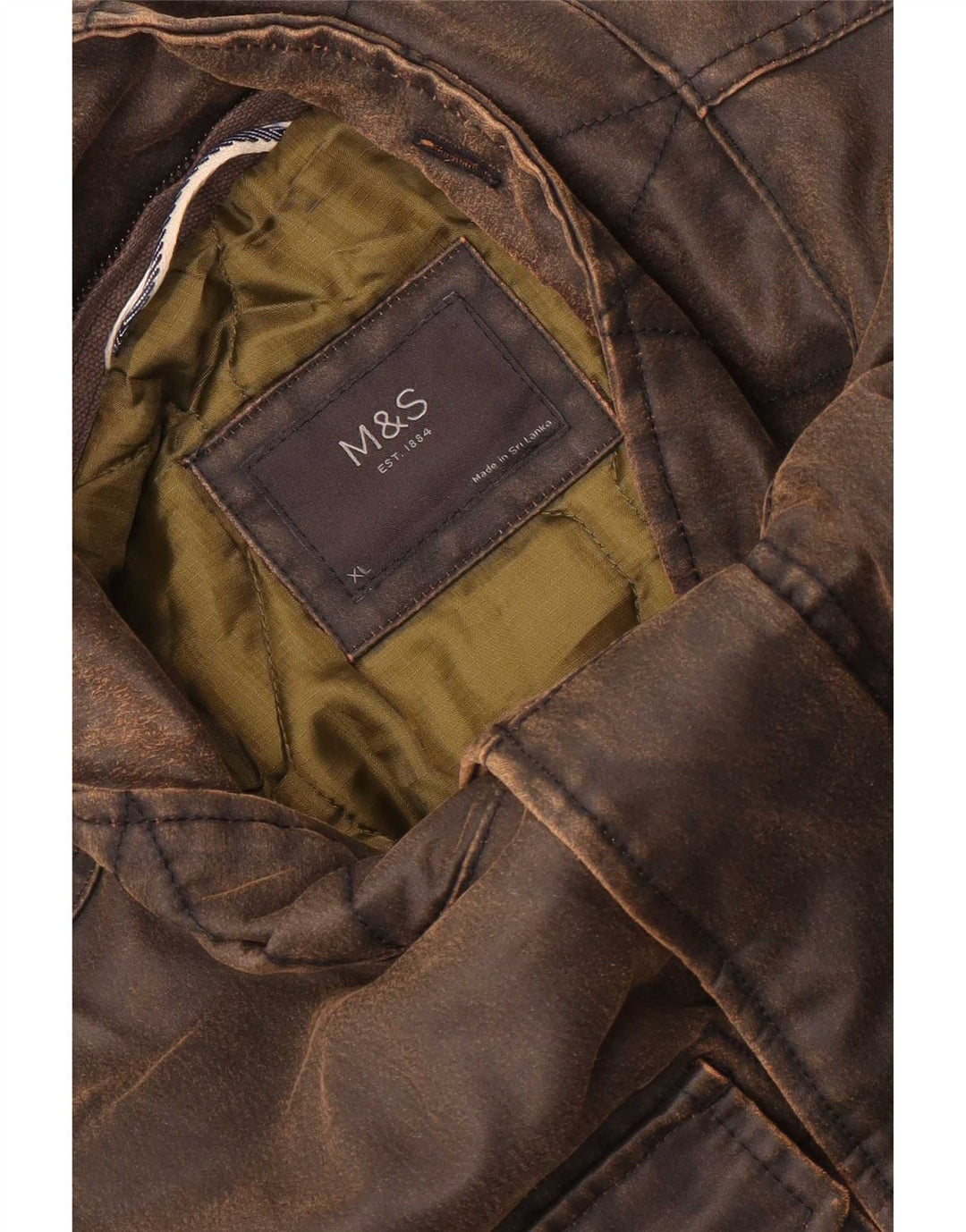Jachetă pentru bărbați Marks & Spencer din bumbac cerat UK 42 XL maro