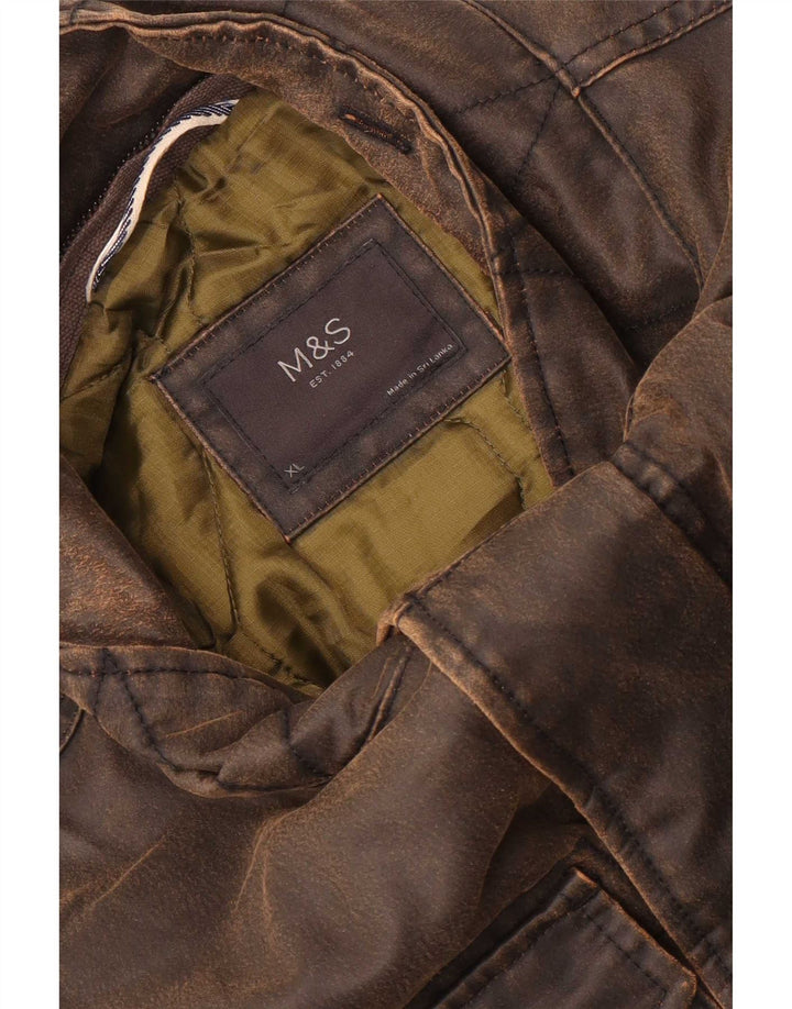 Jachetă pentru bărbați Marks & Spencer din bumbac cerat UK 42 XL maro