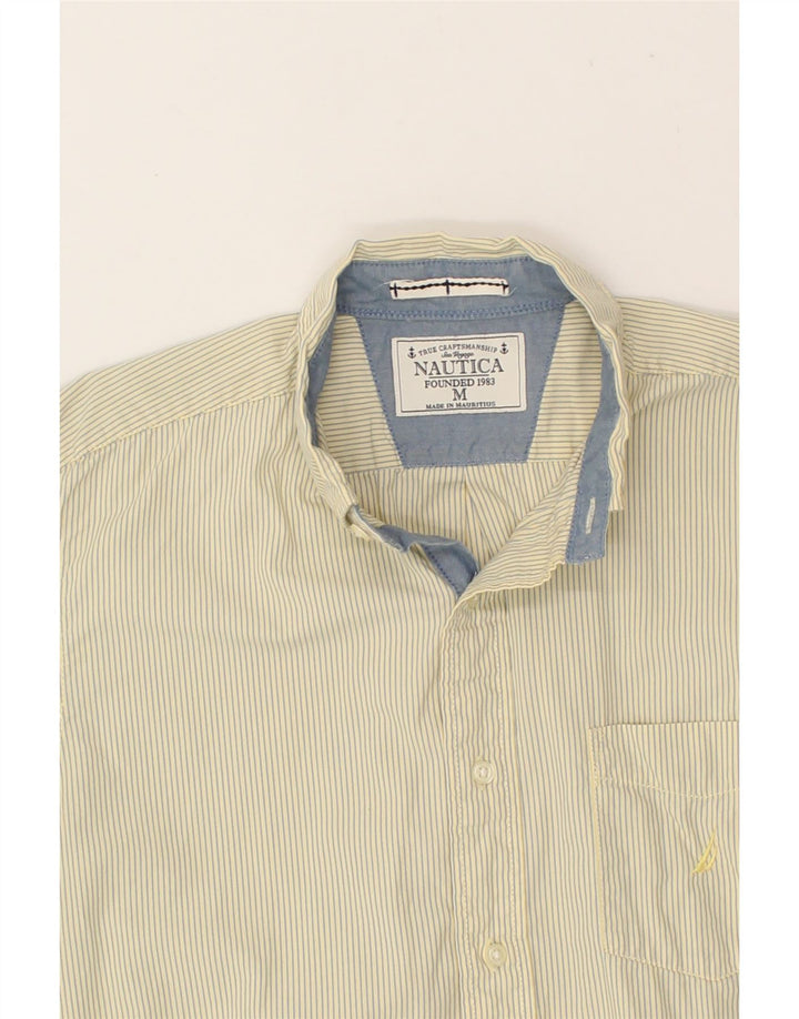 NAUTICA Mens Shirt Medium Yellow Pinstripe Cotton Vintage Nautica and Second-Hand Nautica from Messina Hembry 