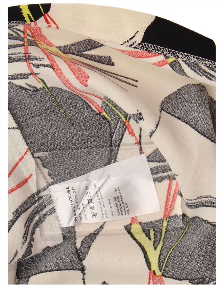 Fustă A-Line pentru femei WAREHOUSE UK 6 XS W25 Poliester Floral alb